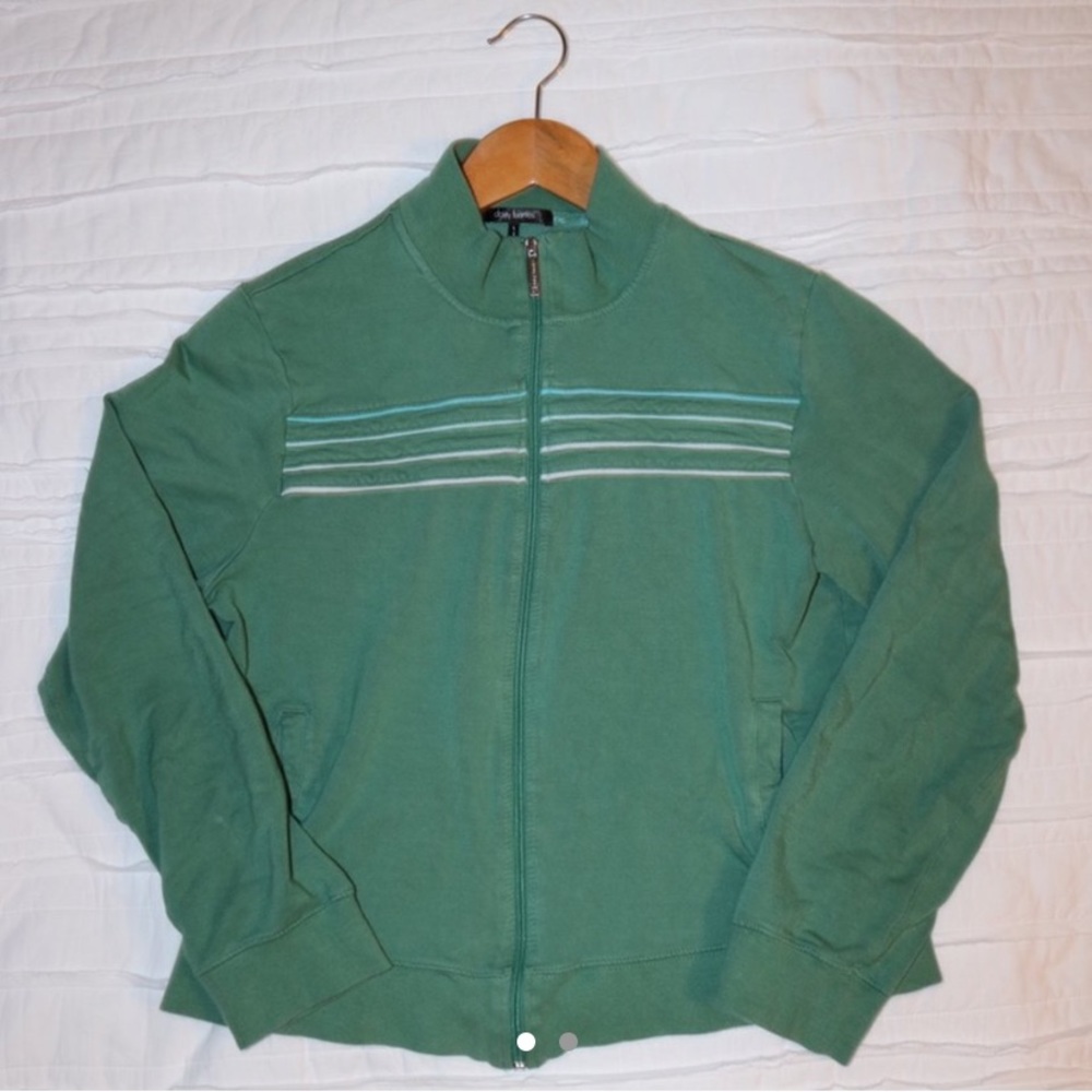 VINTAGE GREEN ZIP UP JACKET